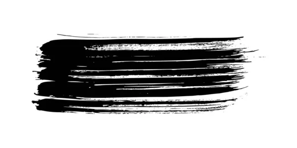 Pincelada Negra Mancha Tinta Dibujada Mano Aislada Sobre Fondo Blanco — Vector de stock