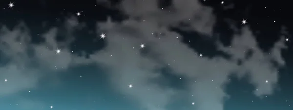Éjszakai Égbolt Felhőkkel Csillagokkal Absztrakt Természeti Háttér Csillagporral Mély Univerzumban — Stock Vector