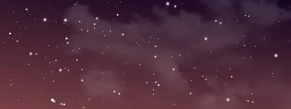 Nacht Hemel Met Wolken Vele Sterren Abstracte Natuur Achtergrond Met — Stockvector