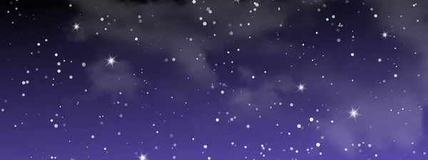 Nattens Himmel Med Skyer Mange Stjerner Abstrakt Naturbakgrunn Med Stjernestøv – stockvektor