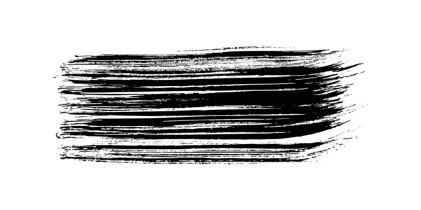 Pincelada Negra Mancha Tinta Dibujada Mano Aislada Sobre Fondo Blanco — Vector de stock
