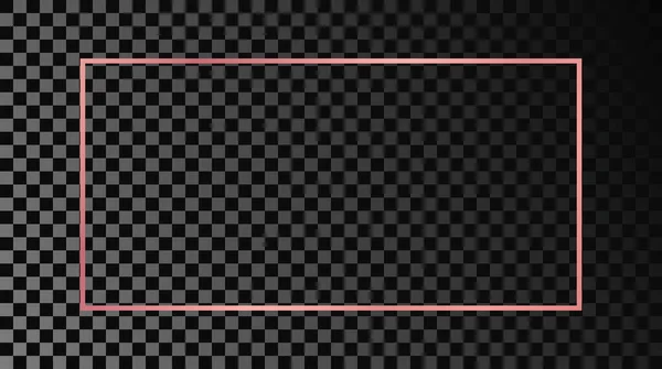 Ροζ Χρυσό Λαμπερό Ορθογώνιο Σχήμα Πλαίσιο Απομονώνονται Σκούρο Διαφανές Φόντο — Διανυσματικό Αρχείο