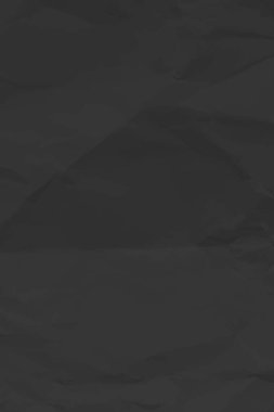 Siyah, buruşuk kağıt arka plan. Poster ve afişler için dikey buruşmuş boş kağıt şablonu