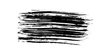 Siyah fırça darbesi. El çizimi mürekkep lekesi beyaz arka planda izole edilmiş. Vektör illüstrasyonu