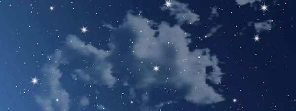 Céu Noturno Com Nuvens Muitas Estrelas Fundo Abstrato Natureza Com — Vetor de Stock