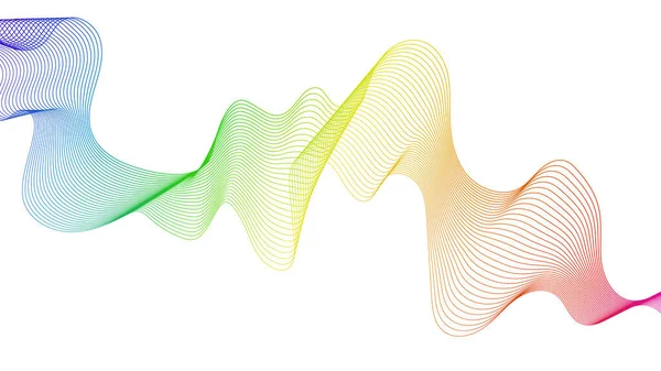 Abstrakter Hintergrund Mit Bunten Wellenverlaufslinien Auf Weißem Hintergrund Moderne Technik — Stockvektor