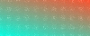 Karelerin soyut gradyan geometrik arkaplanı. Boş alanı olan yeşil ve turuncu pikseller. Vektör illüstrasyonu