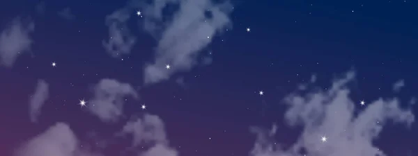 Céu Noturno Com Nuvens Muitas Estrelas Fundo Abstrato Natureza Com —  Vetores de Stock