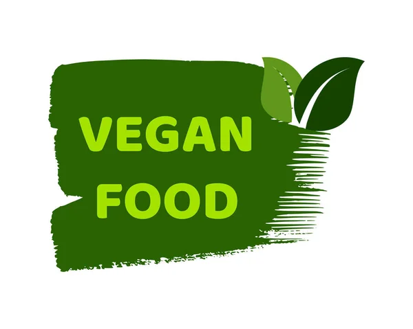 Grünes Natürliches Bio Label Die Beschriftung Veganes Essen Auf Grünem — Stockvektor