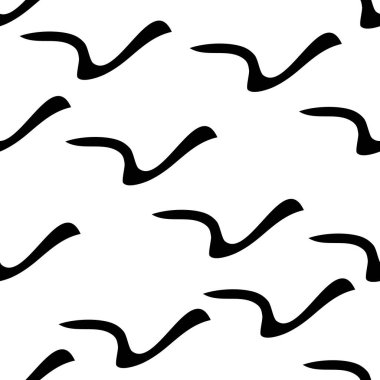 Siyah çizim elli kusursuz desen beyaz arkaplana karalamalı şekil çizmiş. Soyut grunge dokusu. Vektör illüstrasyonu