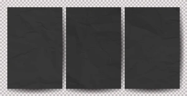Set White Lean Crumpled Papers Transparent Background Crumpled Empty Sheets — Wektor stockowy