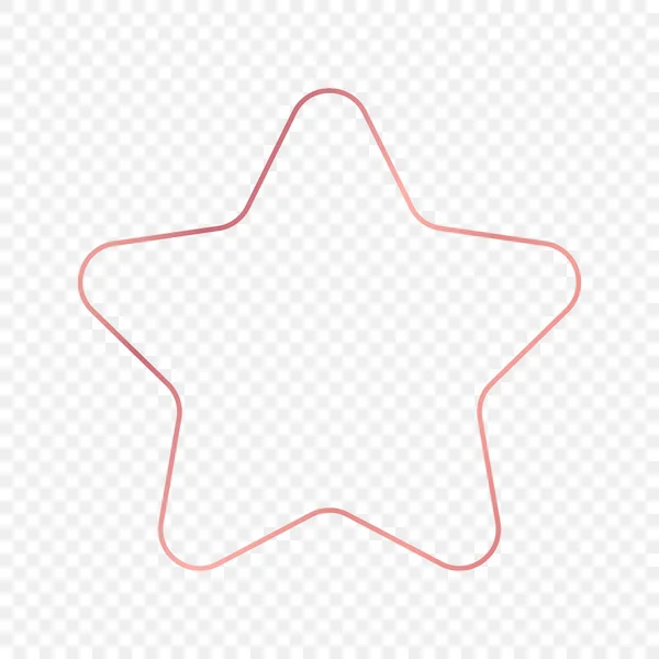 Ροζ Χρυσό Λαμπερό Στρογγυλό Πλαίσιο Σχήμα Αστέρι Απομονώνονται Διαφανές Φόντο — Διανυσματικό Αρχείο