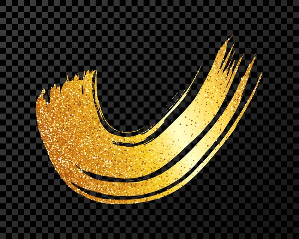 Χρυσό Grunge Ημικυκλικές Πινελιές Ζωγραφισμένες Κυματιστές Μελανοταινίες Σημείο Μελανιού Απομονωμένο — Διανυσματικό Αρχείο