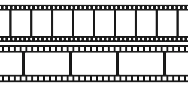 Set Seamless Film Strips Tape Movie Template White Background Vector — Vector de stock