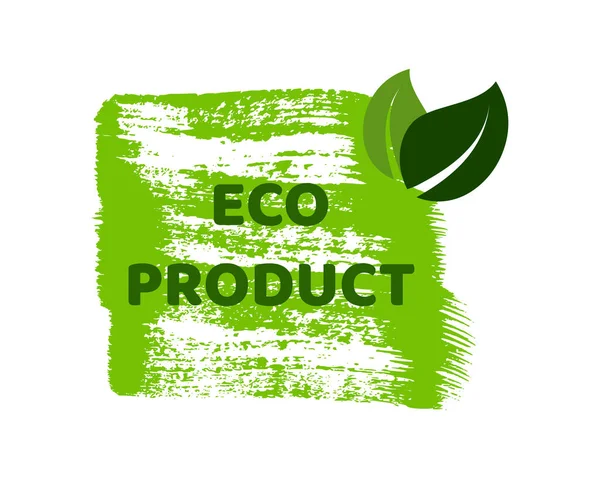Yeşil Doğal Biyoloji Etiketi Elle Çizilmiş Yeşil Etiketlerdeki Eko Ürünler — Stok Vektör