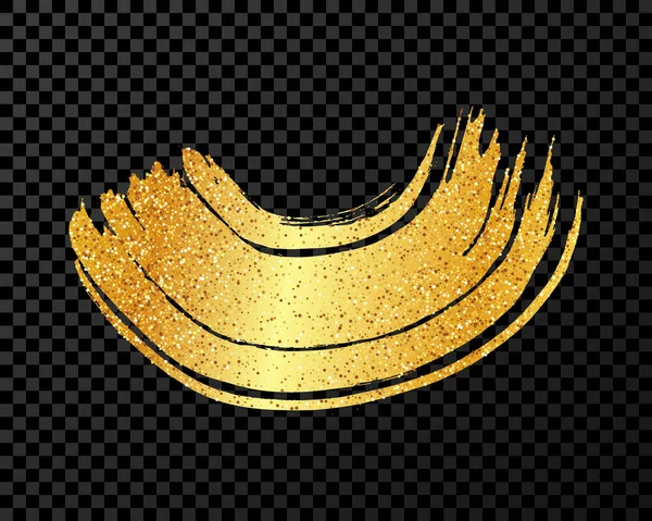 Χρυσό Grunge Ημικυκλικές Πινελιές Ζωγραφισμένες Κυματιστές Μελανοταινίες Σημείο Μελανιού Απομονωμένο — Διανυσματικό Αρχείο