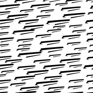 Beyaz arka planda soyut şekillerde siyah kalem fırça darbeleriyle kusursuz desen. Vektör illüstrasyonu