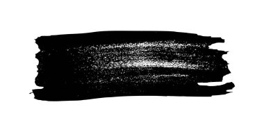 Siyah fırça darbesi. El çizimi mürekkep lekesi beyaz arka planda izole edilmiş. Vektör illüstrasyonu