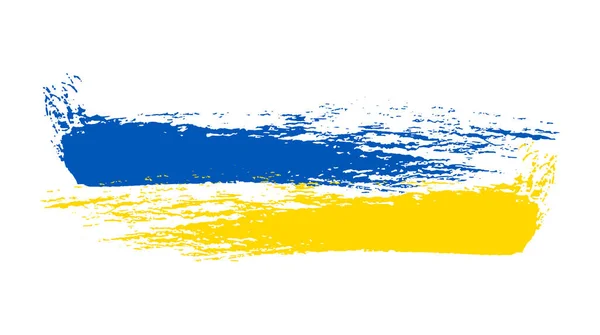 Ukrainska Nationella Flagga Grunge Stil Målad Med Penseldrag Flagga Ukraina — Stock vektor