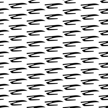 Beyaz arka planda soyut şekillerde siyah kalem fırça darbeleriyle kusursuz desen. Vektör illüstrasyonu