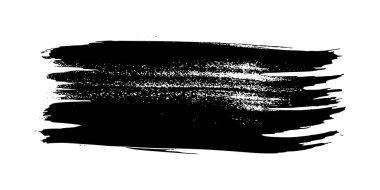 Siyah fırça darbesi. El çizimi mürekkep lekesi beyaz arka planda izole edilmiş. Vektör illüstrasyonu