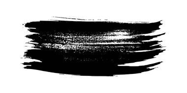 Siyah fırça darbesi. El çizimi mürekkep lekesi beyaz arka planda izole edilmiş. Vektör illüstrasyonu