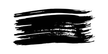 Siyah fırça darbesi. El çizimi mürekkep lekesi beyaz arka planda izole edilmiş. Vektör illüstrasyonu