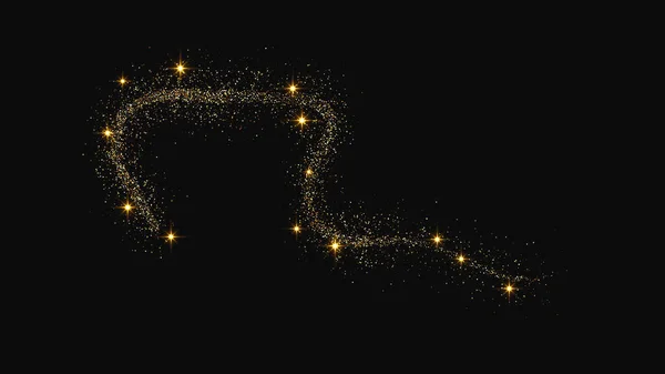 Onde Confettis Scintillantes Poussière Étoiles Magie Dorée Scintille Sur Fond — Image vectorielle
