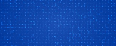 Karelerin soyut geometrik arkaplanı. Boş arkaplanı olan mavi piksel arkaplan. Vektör illüstrasyonu