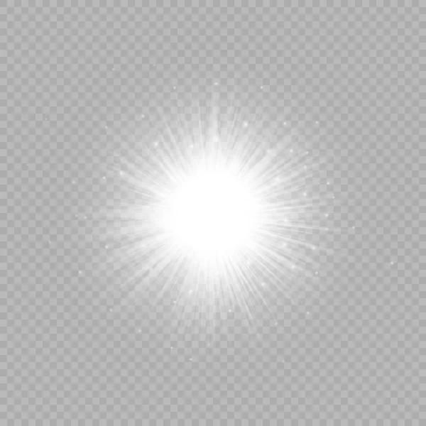 Efeito Luz Dos Flares Lente Luzes Brilhantes Brancas Efeitos Starburst — Vetor de Stock