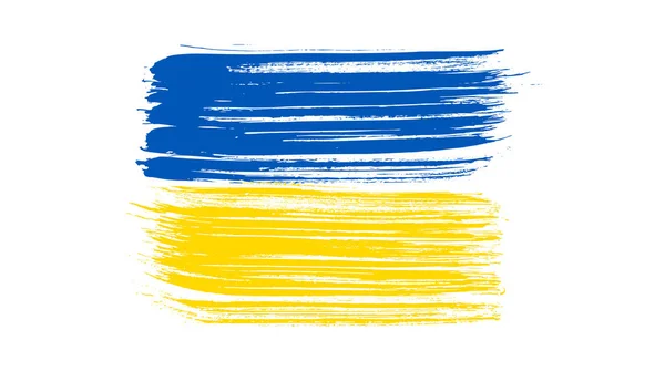 Bandeira Nacional Ucraniana Estilo Grunge Pintado Com Uma Bandeira Pincelada — Vetor de Stock