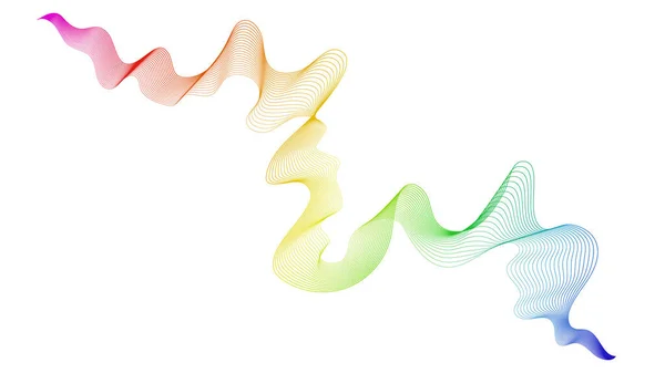 在白底上有彩色波梯度线的背景摘要 现代技术背景 波浪设计 矢量说明 — 图库矢量图片