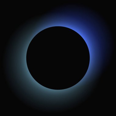 Circle illuminate frame with gradient. Blue round neon banner isolated on black background. Vector illustration