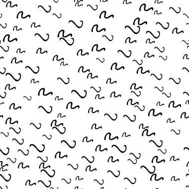 Siyah çizim elli kusursuz desen beyaz arkaplana karalamalı şekil çizmiş. Soyut grunge dokusu. Vektör illüstrasyonu