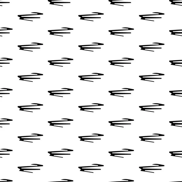 Seamless Pattern Black Pencil Brushstrokes Abstract Shapes White Background Vector — Stock Vector