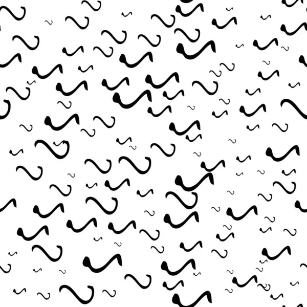 Nahtloses Muster Mit Schwarzer Skizze Handgezeichneter Schnörkelform Auf Weißem Hintergrund — Stockvektor