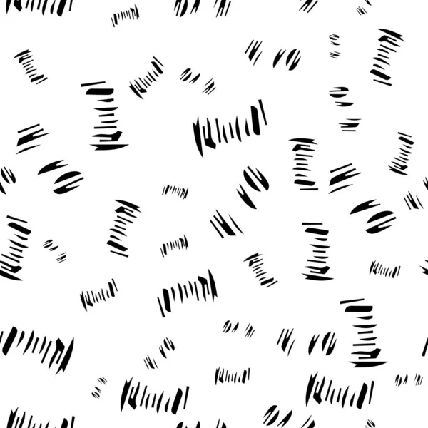 无缝隙图案 黑色铅笔笔迹 抽象形状 白色背景 矢量说明 — 图库矢量图片