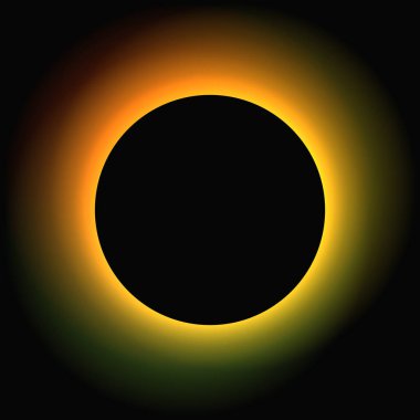 Çemberi gradyanla aydınlat. Siyah arkaplanda yeşil ve turuncu renkli neon pankart var. Vektör illüstrasyonu