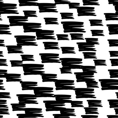 Seamless pattern with black marker scribbles on white background. Vector illustration