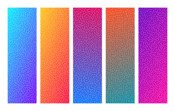 Set Turing Reaction Gradient Backgrounds Abstract Diffusion Pattern Chaotic Shapes — 图库矢量图片