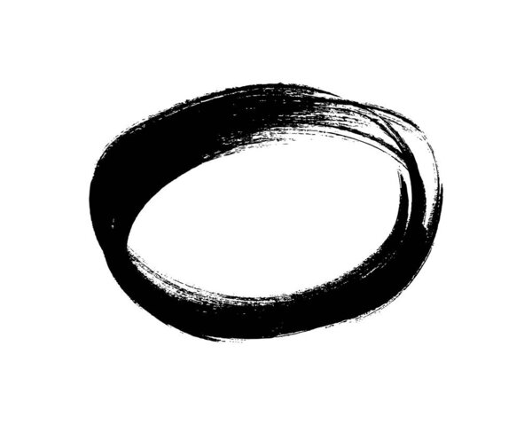 Круг, нарисованный чёрным маркером. Кружок каракулей в стиле каракулей. Черный ручной рисунок элементов дизайна на белом фоне. Векторная иллюстрация