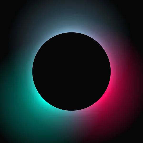 Circle Illuminate Frame Gradient Green Red Neon Banner Isolated Black — ストックベクタ