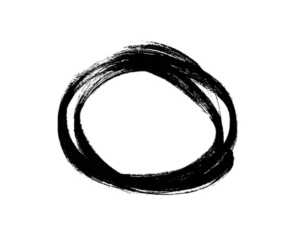 Circle Drawn Black Marker Doodle Style Scribble Circle Black Hand — 스톡 벡터