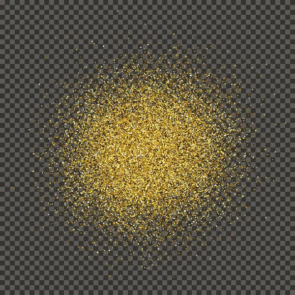 Gold Glittering Dust Gray Transparent Background Dust Gold Glitter Effect — Vetor de Stock