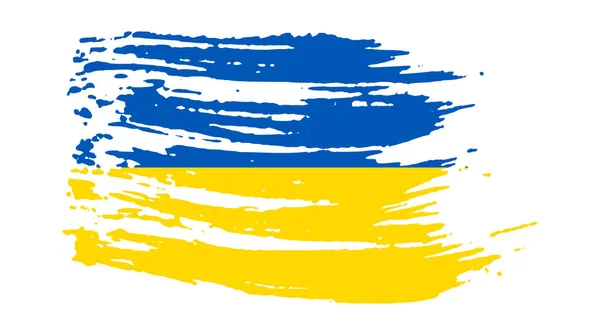 ウクライナ国旗をグランジスタイルで ウクライナのブラシストロークフラグで塗装 ベクターイラスト — ストックベクタ