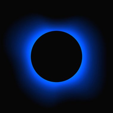Circle illuminate frame with gradient. Blue round neon banner isolated on black background. Vector illustration