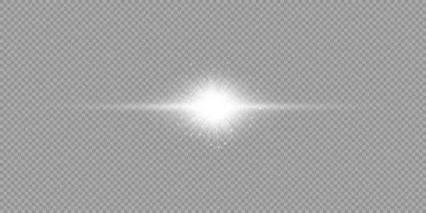 Effet Lumière Des Fusées Éclairantes Effet Rafale Lumineuse Horizontale Blanche — Image vectorielle