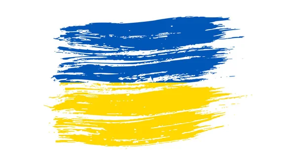 Ukraińska Flaga Narodowa Stylu Grunge Pomalowany Flagą Pociągnięcia Pędzla Ukrainy — Wektor stockowy