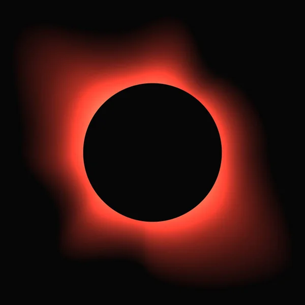 グラデーションのある丸照明フレーム 黒の背景に隔離された赤い丸いネオンバナー ベクターイラスト — ストックベクタ