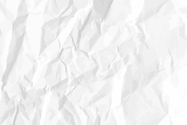 Beyaz, buruşuk kağıt arka plan. Poster ve afişler için yatay buruşmuş boş kağıt şablonu